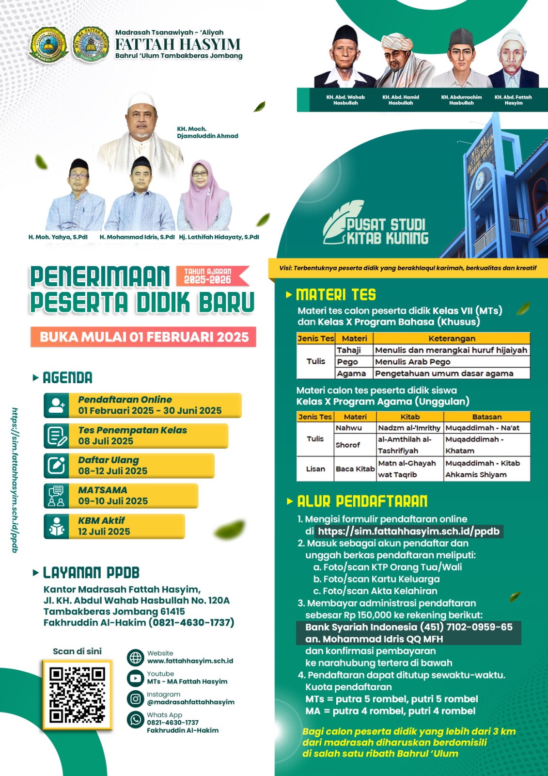 PPDB Madrasah Fattah Hasyim Tapel 2025-2026 Dibuka Mulai 1 Februari 2025